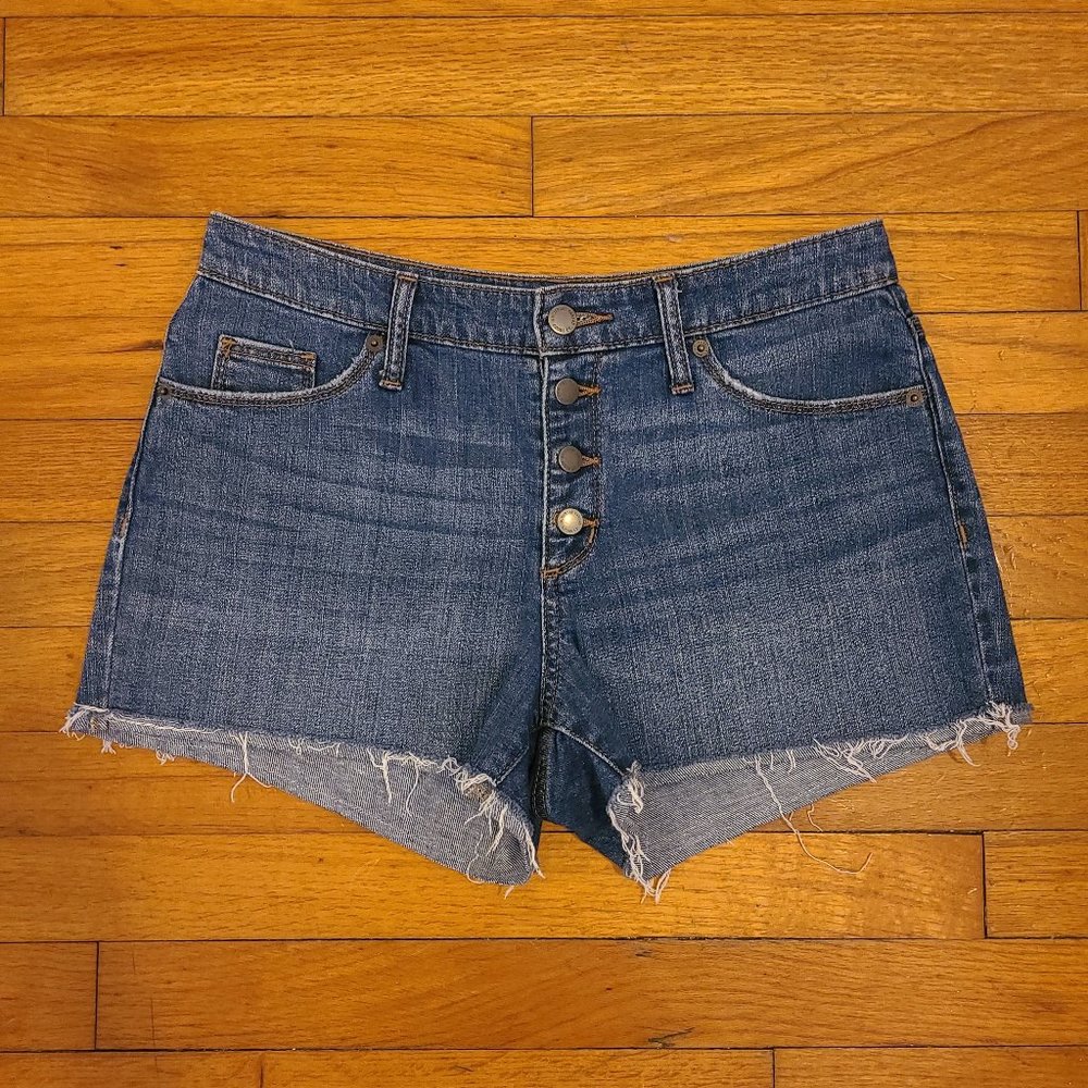 Mide-Rise Denim Shorts